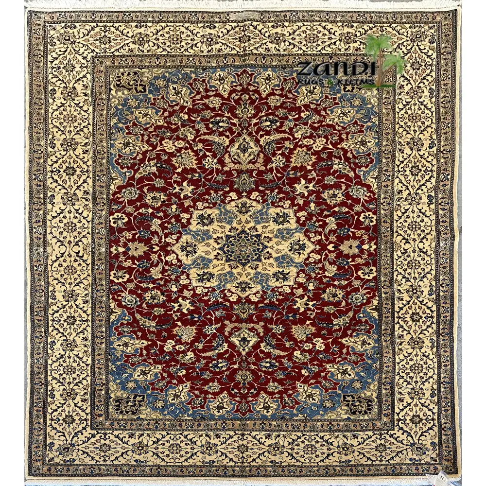 Hand knotted Persian Nain Floral design rug size 6'5''x4'2'' RR10349